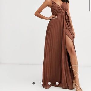 ASOS DESIGN cami pleated maxi dress